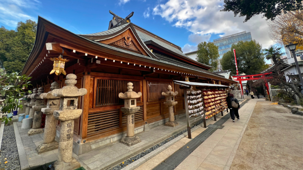 Traditional wooden building at Kushida Shrine